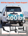 VEVOR Hitch Mount Cargo Carrier on Wheels, 36.2" x 21.3" x 11.8", 2-in-1 Folding Rear Luggage Rack Basket & Cargo Cart with Hitch Stabilizer, Fits 2" Receiver for SUV Pickups, 400LBS Load Capacity