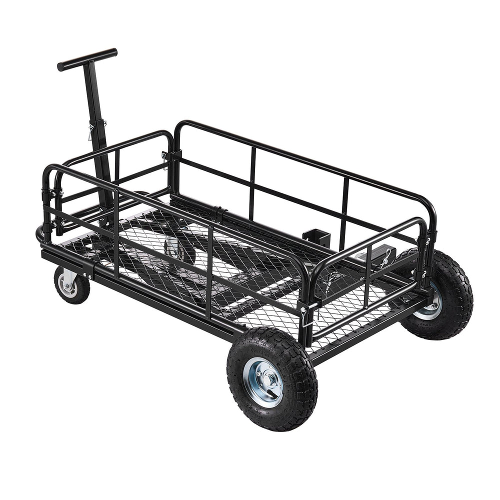 VEVOR Hitch Mount Cargo Carrier on Wheels, 36.2" x 21.3" x 11.8", 2-in-1 Folding Rear Luggage Rack Basket & Cargo Cart with Hitch Stabilizer, Fits 2" Receiver for SUV Pickups, 400LBS Load Capacity