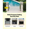 VEVOR Single Folding Security Gate, Lockable Scissor Gate with 360° Swivel Casters, Outdoor Barricade Steel Retractable Gates, for Entry Security, Garage, Warehouse & Pool, 74.80 x 51.57 in (W x H)