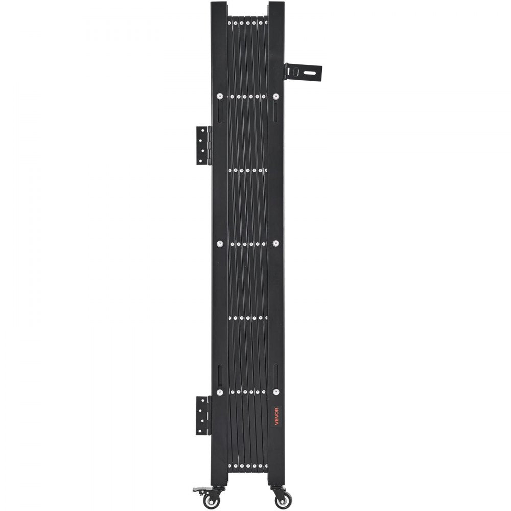 VEVOR Single Folding Security Gate, Lockable Scissor Gate with 360° Swivel Casters, Outdoor Barricade Steel Retractable Gates, for Entry Security, Garage, Warehouse & Pool, 74.80 x 51.57 in (W x H)