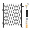 VEVOR Single Folding Security Gate, Lockable Scissor Gate with 360° Swivel Casters, Outdoor Barricade Steel Retractable Gates, for Entry Security, Garage, Warehouse & Pool, 66.93 x 51.57 in (W x H)