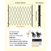 VEVOR Single Folding Security Gate, Lockable Scissor Gate with 360° Swivel Casters, Outdoor Barricade Steel Retractable Gates, for Entry Security, Garage, Warehouse & Pool, 86.61 x 86.81 in (W x H)