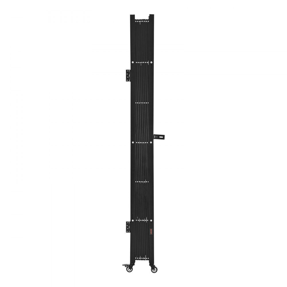VEVOR Single Folding Security Gate, Lockable Scissor Gate with 360° Swivel Casters, Outdoor Barricade Steel Retractable Gates, for Entry Security, Garage, Warehouse & Pool, 86.61 x 86.81 in (W x H)