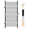 VEVOR Single Folding Security Gate, Lockable Scissor Gate with 360° Swivel Casters, Outdoor Barricade Steel Retractable Gates, for Entry Security, Garage, Warehouse & Pool, 86.61 x 86.81 in (W x H)