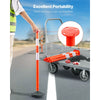 VEVOR 3 Pack Traffic Delineator Posts, 34 in Traffic Safety Cones with Weighted Base, Reflective Strips and Chain, Heavy Duty Delineator Posts for Construction Site, Parking Lot, Crowd Control, Red