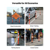 VEVOR 3 Pack Traffic Delineator Posts, 34 in Traffic Safety Cones with Weighted Base, Reflective Strips and Chain, Heavy Duty Delineator Posts for Construction Site, Parking Lot, Crowd Control, Red