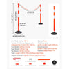 VEVOR 3 Pack Traffic Delineator Posts, 34 in Traffic Safety Cones with Weighted Base, Reflective Strips and Chain, Heavy Duty Delineator Posts for Construction Site, Parking Lot, Crowd Control, Red