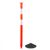VEVOR 3 Pack Traffic Delineator Posts, 34 in Traffic Safety Cones with Weighted Base, Reflective Strips and Chain, Heavy Duty Delineator Posts for Construction Site, Parking Lot, Crowd Control, Red