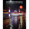 VEVOR 4 Pack Traffic Delineator Posts, 34 in Traffic Safety Cones with Weighted Base, Reflective Strips and Chain, Heavy Duty Delineator Posts for Construction Site, Parking Lot, Crowd Control, Red