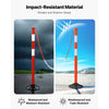 VEVOR 4 Pack Traffic Delineator Posts, 34 in Traffic Safety Cones with Weighted Base, Reflective Strips and Chain, Heavy Duty Delineator Posts for Construction Site, Parking Lot, Crowd Control, Red