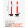 VEVOR 2 Pack Traffic Delineator Posts, 48 inches Traffic Safety Cones with Weighted Base and Reflective Strips, Heavy Duty Delineator Posts for Construction Site, Parking Lot, Crowd Control, Red