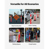 VEVOR 12 Pack Traffic Delineator Posts, 48 inches Traffic Safety Cones with Weighted Base and Reflective Strips, Heavy Duty Delineator Posts for Construction Site, Parking Lot, Crowd Control, Red