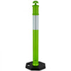 VEVOR 3 Pack Traffic Delineator Posts, 48 inches Traffic Safety Cones with Weighted Base and Reflective Strips, Heavy Duty Delineator Posts for Construction Site, Parking Lot, Crowd Control, Green