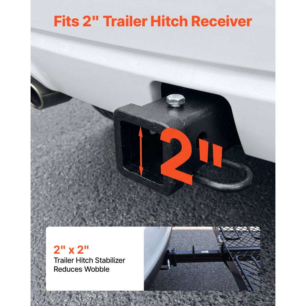 VEVOR Hitch Cargo Carrier with Bike Racks, 62" x 20" x 3" Hitch Mount Cargo Carrier for 2 Mountain Bikes, 500LBS Capacity High-Strength Steel Rear Luggage Basket Fits 2" Receiver for SUVs Pickups