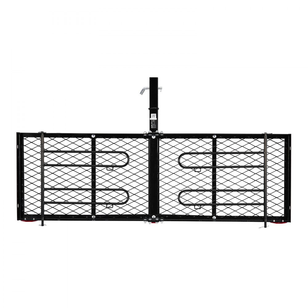 VEVOR Hitch Cargo Carrier with Bike Racks, 62" x 20" x 3" Hitch Mount Cargo Carrier for 2 Mountain Bikes, 500LBS Capacity High-Strength Steel Rear Luggage Basket Fits 2" Receiver for SUVs Pickups