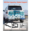 VEVOR Hitch Cargo Carrier Bike Rack, 66" x 20" x 6" Folding Hitch Mount Cargo Carrier for 2 Fat Tire/Mountain Bikes, 500LBS Capacity High-Strength Steel Luggage Basket Fits 2" Receiver for SUV Pickups