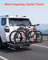 VEVOR Hitch Cargo Carrier Bike Rack, 66" x 20" x 6" Folding Hitch Mount Cargo Carrier for 2 Fat Tire/Mountain Bikes, 500LBS Capacity High-Strength Steel Luggage Basket Fits 2" Receiver for SUV Pickups