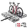 VEVOR Hitch Cargo Carrier Bike Rack, 66" x 20" x 6" Folding Hitch Mount Cargo Carrier for 2 Fat Tire/Mountain Bikes, 500LBS Capacity High-Strength Steel Luggage Basket Fits 2" Receiver for SUV Pickups
