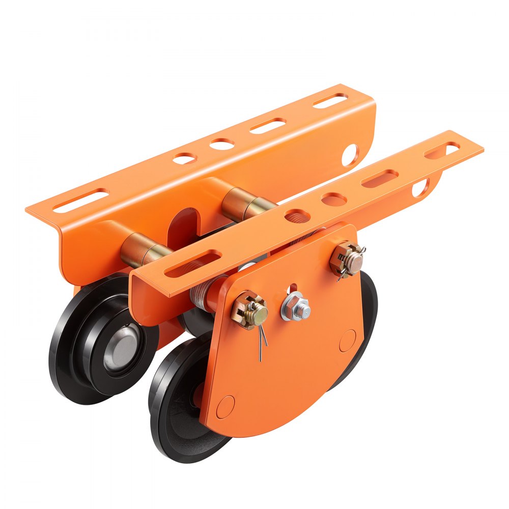 VEVOR Electric Hoist Manual Trolley, 2200 lbs/1 Ton Load for PA600 PA700 PA800 PA900 PA1000, Push Beam Trolley with Dual Wheels, 2.68"-4.33" Adjustable Beam Flange Width for Straight & Curved I-Beam