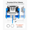 VEVOR Manual Trolley, 2200 lbs/1 Ton Load Capacity, Push Beam Trolley with Dual Wheels, Adjustable for I-Beam Flange Width 2.4" to 7", Heavy Duty Carbon Steel Garage Hoist for Straight & Curved I Beam