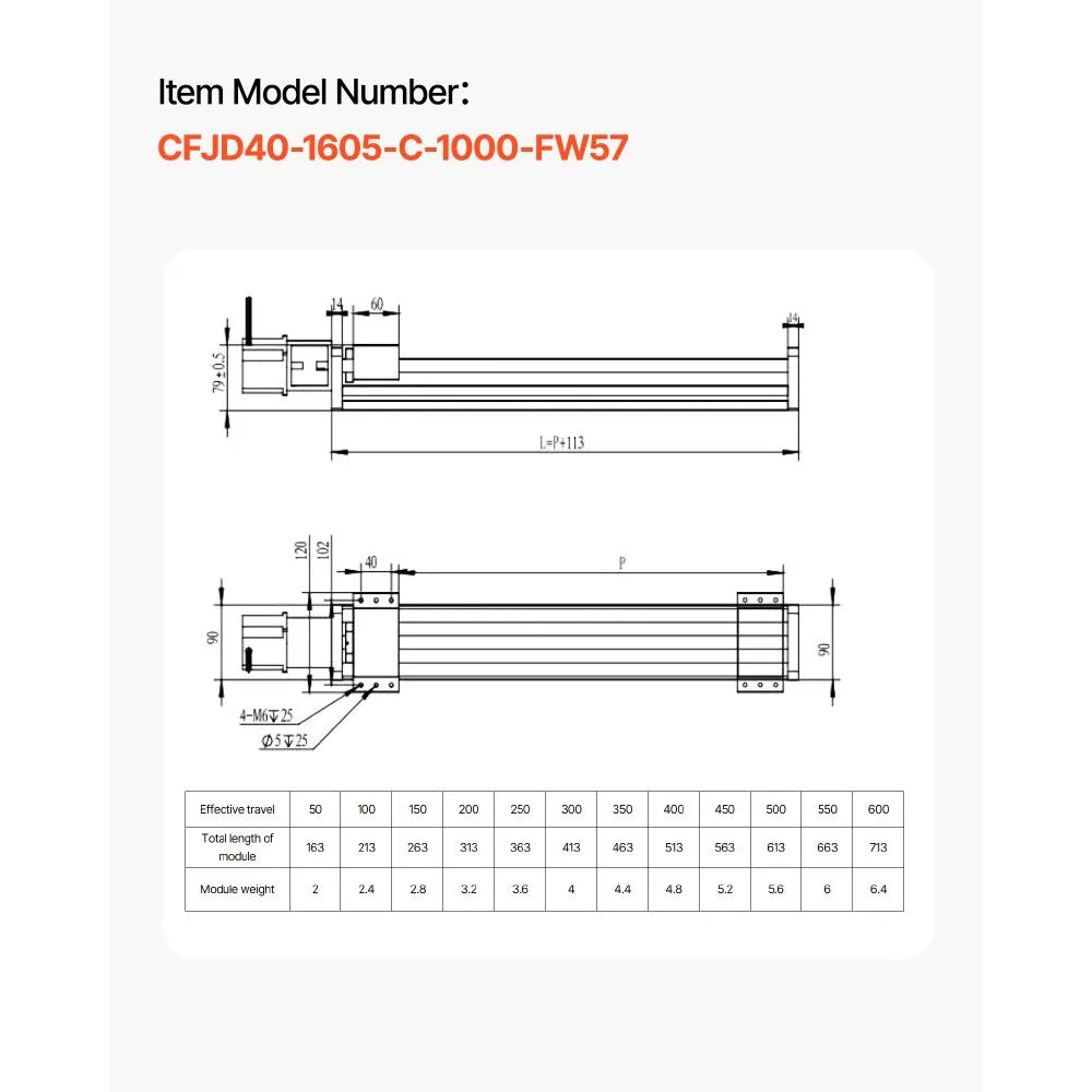 VEVOR Linear Guide, 1000 mm Stroke Work Size, Ball Screw Motion CNC Linear Guide Stage Actuator, Motorized Nema 23 Stepper Motor, High Precision, for Engraving Machine CNC Milling Machine 3D Printer