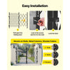 VEVOR Double Folding Security Gate, Lockable Scissor Gate with 360° Swivel Casters, Outdoor Barricade Steel Retractable Gates, for Entry Security, Garage, Warehouse & Pool, 129.92 x 63.19 in (W x H)