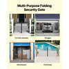 VEVOR Double Folding Security Gate, Lockable Scissor Gate with 360° Swivel Casters, Outdoor Barricade Steel Retractable Gates, for Entry Security, Garage, Warehouse & Pool, 129.92 x 63.19 in (W x H)