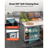 VEVOR 44"W Commercial Refrigerator 10.8 Cu. Ft Pizza Prep Table Fridge, 19" Ultra Wide Cutting Board Salad Refrigerated Worktop, Mega Top Stainless Steel Food Prep Cooler, 6 x 1/3 Pans with Lids