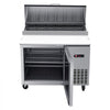 VEVOR 44"W Commercial Refrigerator 10.8 Cu. Ft Pizza Prep Table Fridge, 19" Ultra Wide Cutting Board Salad Refrigerated Worktop, Mega Top Stainless Steel Food Prep Cooler, 6 x 1/3 Pans with Lids