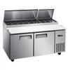 VEVOR 67"W Commercial Refrigerator 19.4 Cu. Ft Pizza Prep Table Fridge, 19" Ultra Wide Cutting Board Salad Refrigerated Worktop, Mega Top Stainless Steel Food Prep Cooler, 9 x 1/3 Pans with Lids
