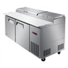 VEVOR 67"W Commercial Refrigerator 19.4 Cu. Ft Pizza Prep Table Fridge, 19" Ultra Wide Cutting Board Salad Refrigerated Worktop, Mega Top Stainless Steel Food Prep Cooler, 9 x 1/3 Pans with Lids