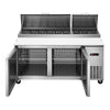 VEVOR 67"W Commercial Refrigerator 19.4 Cu. Ft Pizza Prep Table Fridge, 19" Ultra Wide Cutting Board Salad Refrigerated Worktop, Mega Top Stainless Steel Food Prep Cooler, 9 x 1/3 Pans with Lids