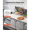 VEVOR 94"W Commercial Refrigerator 29.6 Cu. Ft Pizza Prep Table Fridge, 19" Ultra Wide Cutting Board Salad Refrigerated Worktop, Mega Top Stainless Steel Food Prep Cooler, 12 x 1/3 Pans with Lids