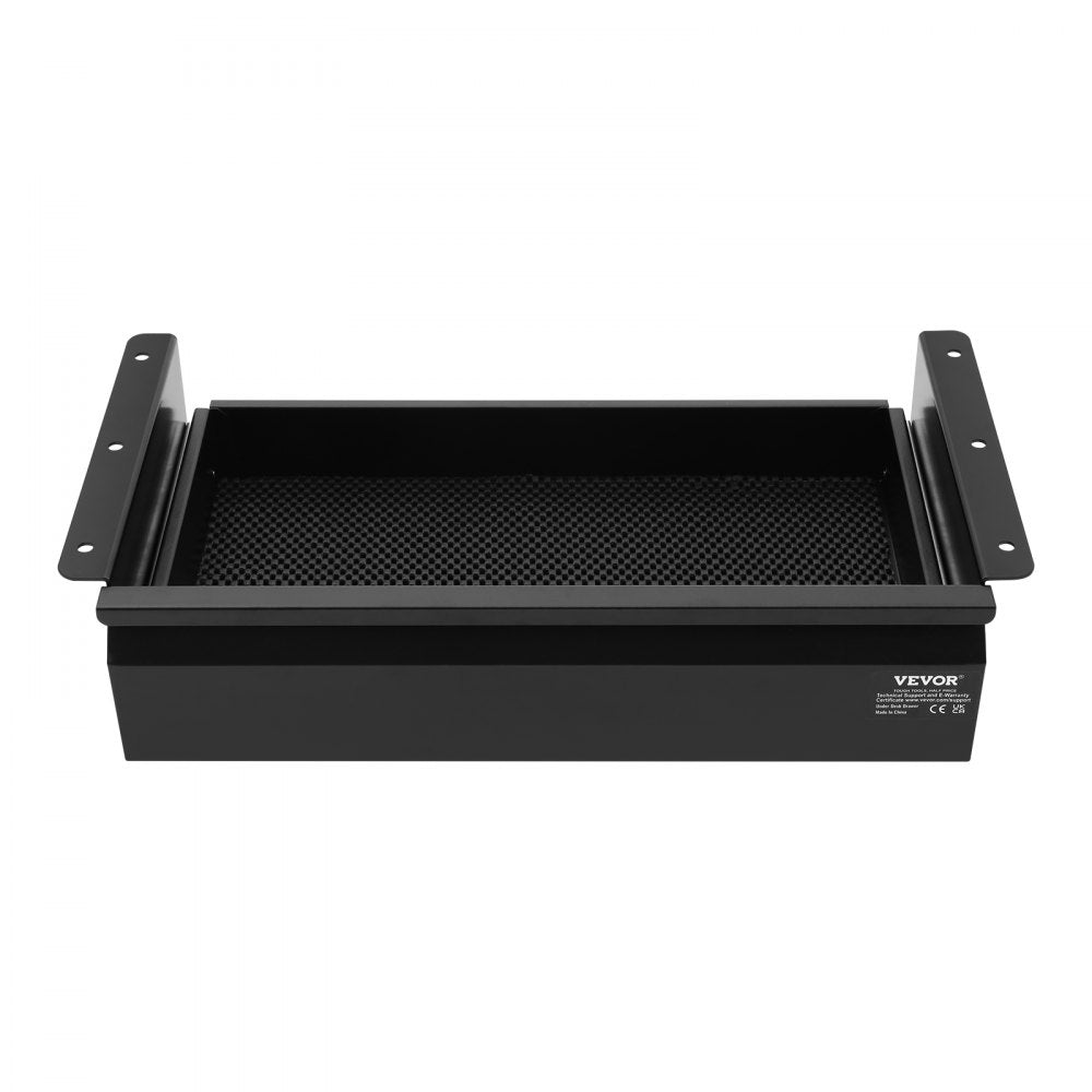 VEVOR 16" Wide Under Desk Drawer Slide Out, Under Desk Mounted Pull-out Drawer Attachment, Hidden Desktop Storage Organizer, Under Table Pencil Drawer for office Home Sit Stand Workstation, 17x9x4 in