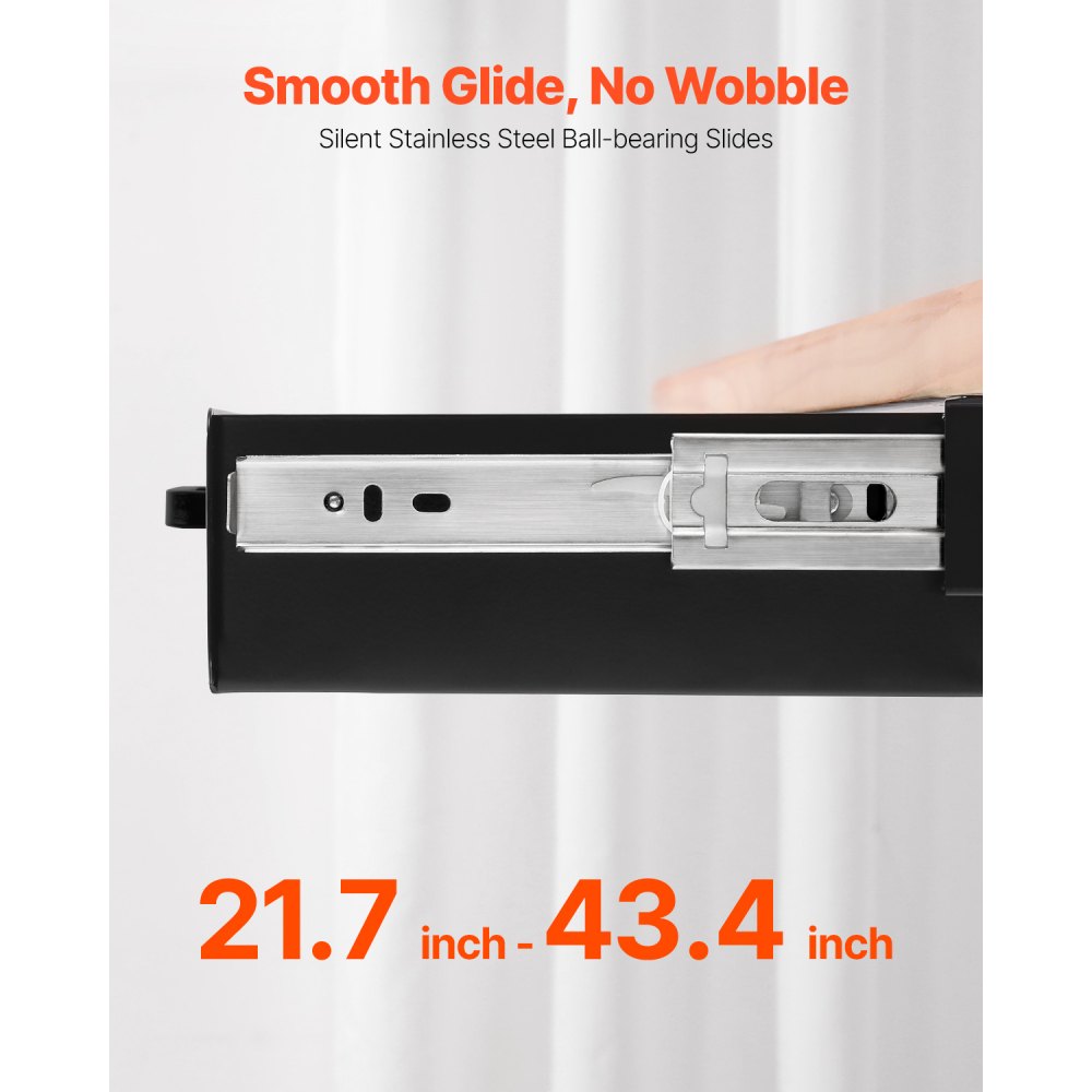 VEVOR 22" Wide Under Desk Drawer Slide Out, Under Desk Mounted Pull-out Drawer Attachment, Hidden Desktop Storage Organizer, Under Table Pencil Drawer for office Home Sit Stand Workstation, 25x9x3 in