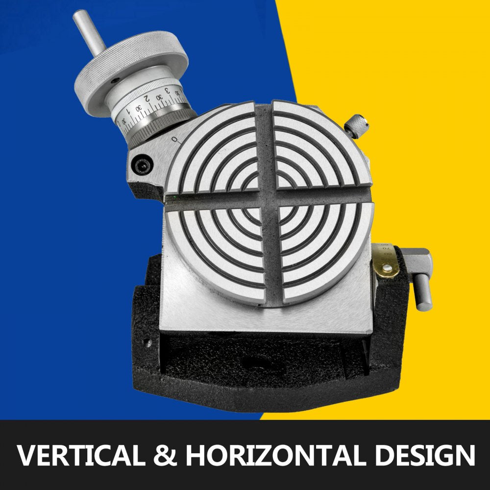 VEVOR Rotary Table 4inch/100mm Horizontal Vertical Rotary Table 4-Slot Rotary Table for Milling Machine MT-2 Rotary Table for Milling 360 Degrees Precision Rotary Table