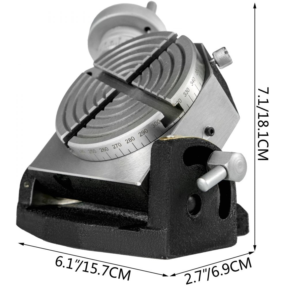 VEVOR Rotary Table 4inch/100mm Horizontal Vertical Rotary Table 4-Slot Rotary Table for Milling Machine MT-2 Rotary Table for Milling 360 Degrees Precision Rotary Table