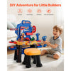 VEVOR Kids Workbench, 181 pcs, Kids Tool Bench with Realistic Tools and Electric Drill, Pretend Play Construction Workbench Toys for Toddlers, Toddler Work Bench Learning Gift for Boys & Girls Age 3+