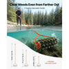 VEVOR Lake Weed Roller, 12 ft Lake & Pond Weed Removal Tool, Muck Razer Aquatic & Sludge Tiller, Rid Roots and Muck Buildup, 9 Preassembled Galvanized Iron Blades, 3 Aluminum Handles, Easy Assembly
