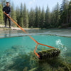 VEVOR Lake Weed Roller, 14.1 ft Stainless Steel Lake & Pond Weed Removal Tool, Muck Razer Aquatic & Sludge Tiller, Rid Roots and Muck Buildup, 6 Preassembled Stainless Steel Blades, 4 Aluminum Handles