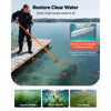 VEVOR Lake Weed Roller, 20 ft Lake & Pond Weed Removal Tool, Muck Razer Aquatic & Sludge Tiller, Rid Roots and Muck Buildup, 6 Preassembled Stainless Steel Blades, 6 Aluminum Handles, Easy Assembly