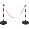 VEVOR Adjustable Traffic Delineator Post Cones, 2 Pack, Traffic Safety Delineator Barrier with Fillable Base 8FT Chain, for Traffic Control Warning Parking Lot Construction Caution Roads, Red & White