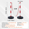 VEVOR Adjustable Traffic Delineator Post Cones, 6 Pack, Traffic Safety Delineator Barrier with Fillable Base 6.6FT Chain, for Traffic Control Warning Parking Lot Construction Caution Roads, Red&White