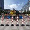 VEVOR Adjustable Traffic Delineator Post Cones, 6 Pack, Traffic Safety Delineator Barrier with Fillable Base 6.6FT Chain, for Traffic Control Warning Parking Lot Construction Caution Roads, Red&White