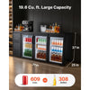 VEVOR Back Bar Cooler, 19.6 Cu. Ft Counter Height Beverage Refrigerator, Commercial Bar Display Fridge w/ 3 Glass Doors, LED Lighting, Fan Cooling Beer Wine Cooler for Pub, Merchandiser, Store