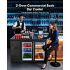 VEVOR Back Bar Cooler, 11.8 Cu. Ft Counter Height Beverage Refrigerator, Commercial Display Fridge w/ 2 Glass Doors, LED Lighting, Shelves, Fan Cooling Beer Wine Cooler for Pub, Merchandiser, Office