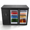 VEVOR Back Bar Cooler, 11.8 Cu. Ft Counter Height Beverage Refrigerator, Commercial Display Fridge w/ 2 Glass Doors, LED Lighting, Shelves, Fan Cooling Beer Wine Cooler for Pub, Merchandiser, Office