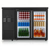 VEVOR Back Bar Cooler, 11.8 Cu. Ft Counter Height Beverage Refrigerator, Commercial Display Fridge w/ 2 Glass Doors, LED Lighting, Shelves, Fan Cooling Beer Wine Cooler for Pub, Merchandiser, Office