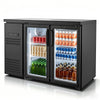 VEVOR Back Bar Cooler, 11.8 Cu. Ft Counter Height Beverage Refrigerator, Commercial Display Fridge w/ 2 Glass Doors, LED Lighting, Shelves, Fan Cooling Beer Wine Cooler for Pub, Merchandiser, Office