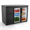 VEVOR Back Bar Cooler, 11.8 Cu. Ft Counter Height Beverage Refrigerator, Commercial Display Fridge w/ 2 Glass Doors, LED Lighting, Shelves, Fan Cooling Beer Wine Cooler for Pub, Merchandiser, Office